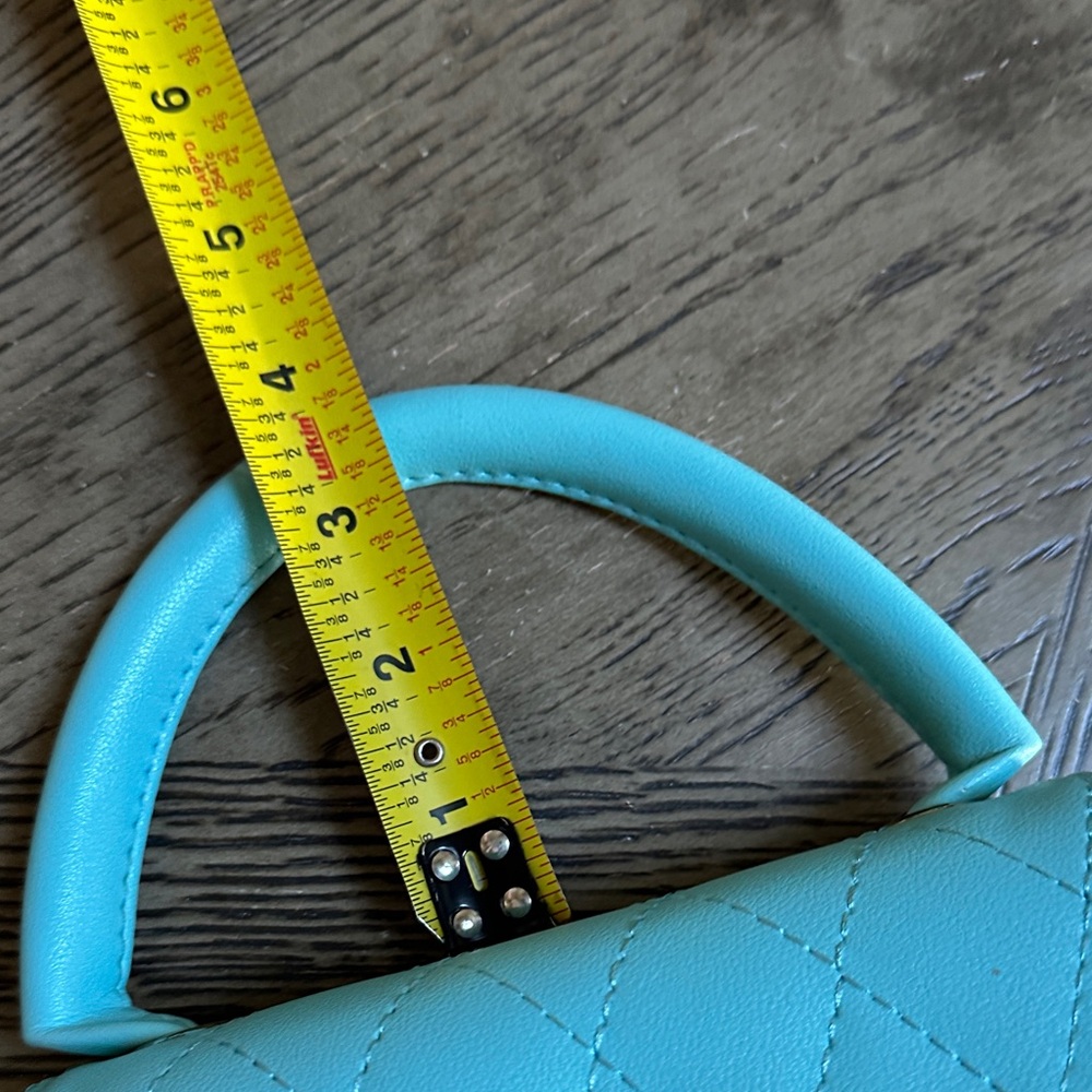 Aqua Quilted Small Handbag - Picture 10 of 12